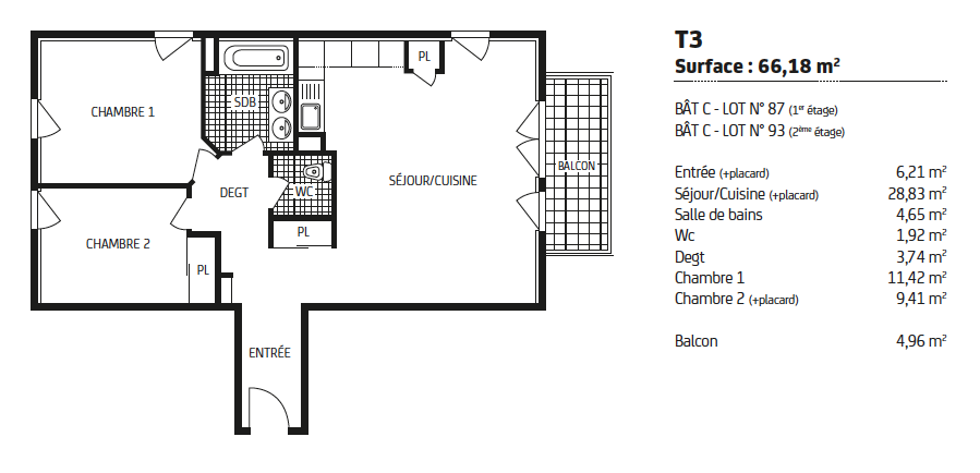 A vendre Appartement 3 pièces CONCARNEAU